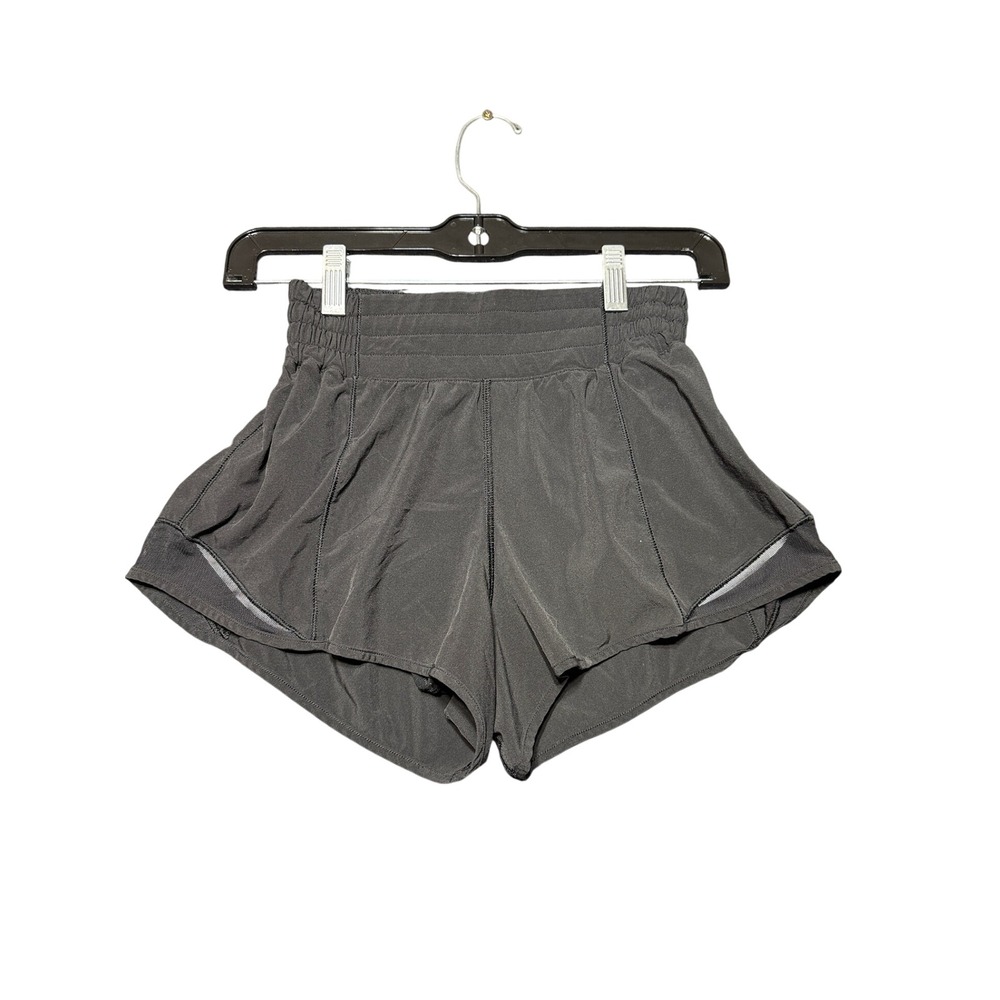 Lululemon Find Your Pace Shorts Women 2 Black Mesh High Rise 3 Inch LW7ARJR